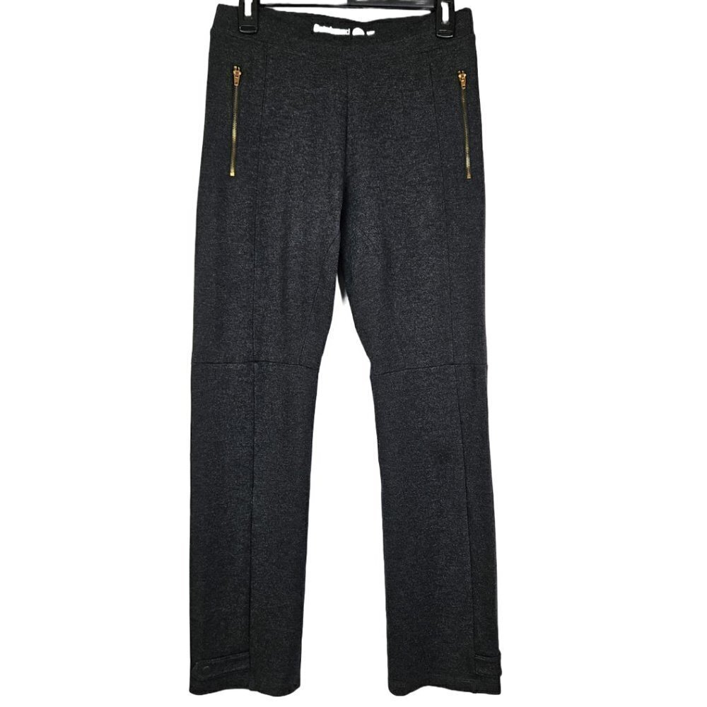 Betabrand Dress Yoga Riding Snap Ankle Zip Pocket Pant Charcoal Gray S W0385-CH